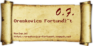Oreskovics Fortunát névjegykártya
